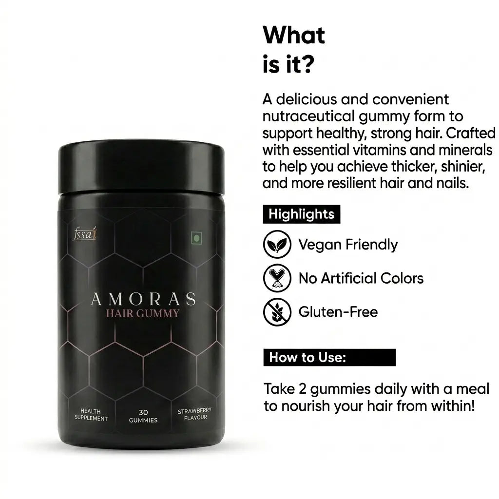 Amoras Hair Gummy | Biotin & Zinc | 30 Gummies