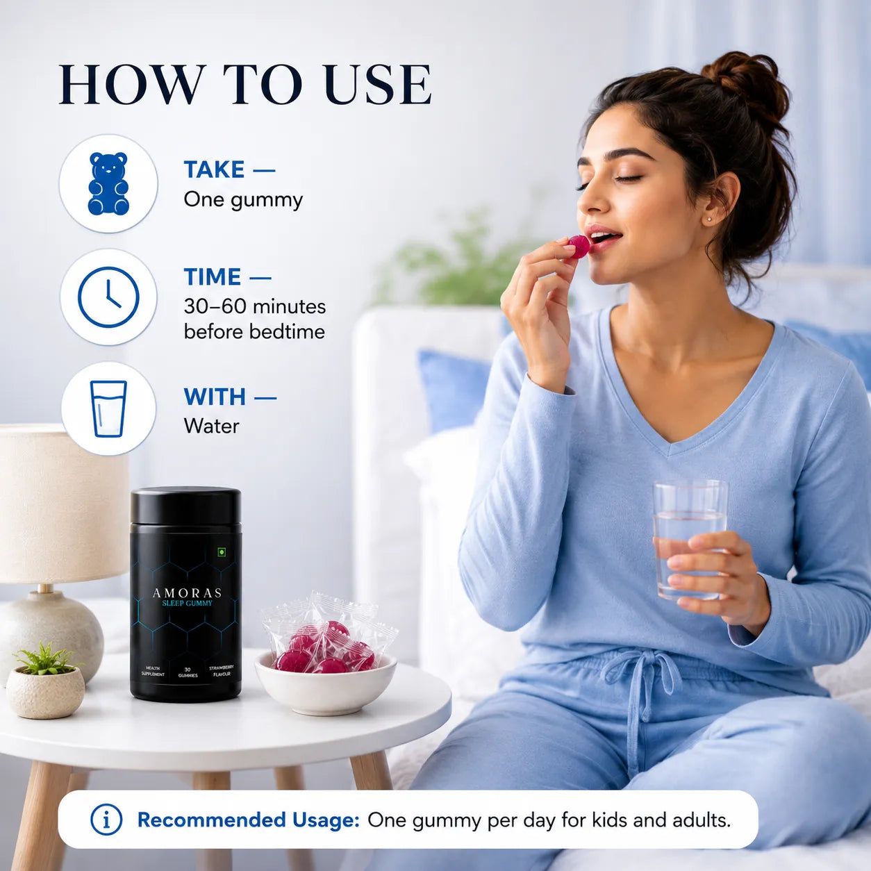 Amoras Sleep Gummy | Ashwagandha & Melatonin | 30 Gummies