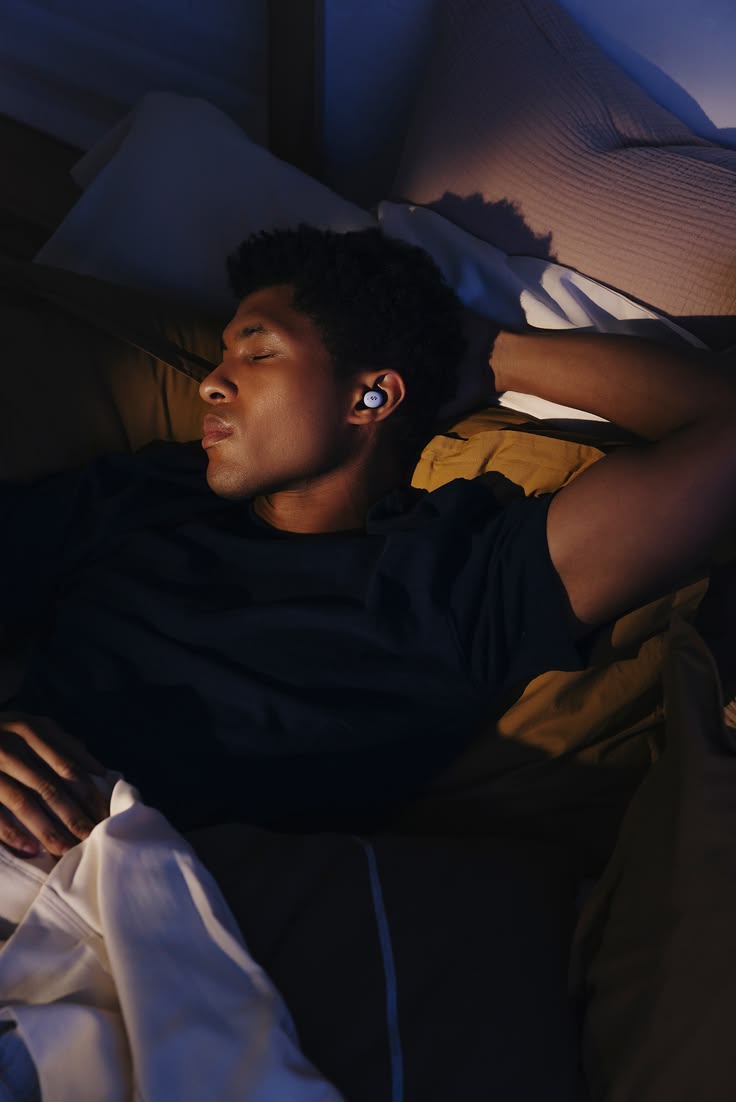 Man sleeping peacefully at night