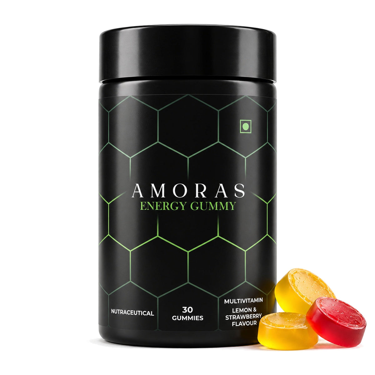 Amoras Energy Gummy daily multivitamin jar